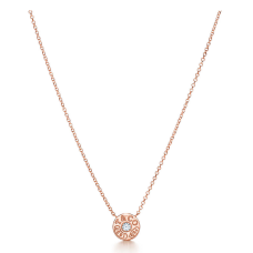 Tiffany 1837 Halskette mit rundem Anhänger und einem Diamanten, Silber/Roségold
