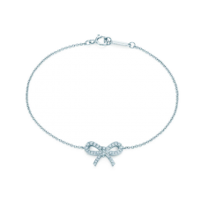 Tiffany-Armband mit Schleife, Roségold, Silber, Anhänger, Diamanten, Schmuck