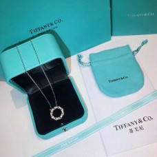 Tiffany Dupe Schlumberger Circle Pendant Crystals Sterling Silber Halskette Damen vergoldet für Damen
