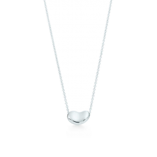 Tiffany Elsa Peretti Bohnen-Anhänger-Halskette aus Sterlingsilber