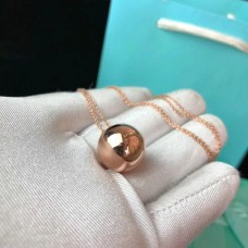 Tiffany Hardwear Kugel-Anhänger-Ketten-Halskette, Damenschmuck aus Rosa-/Gelbgold