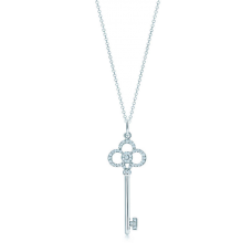 Tiffany Keys Kronen-Schlüsselanhänger mit Diamanten, Halskette aus Sterlingsilber, Schmuck, UK-Ausverkauf