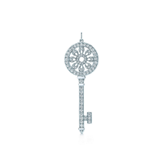 Tiffany Keys Blütenblätter Schlüsselanhänger Sterling Silber Halskette Diamanten Partyschmuck Damen