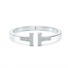 Tiffany T Square Armreif aus Sterlingsilber mit Diamanten