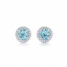Tiffany Soleste Ohrringe Dupe Halskette mit Aquamarinen und Diamanten