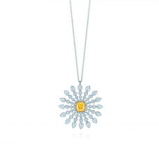 Tiffany Sunburst Anhänger-Halskette mit gelbem Diamant für Damen im UK-Ausverkauf