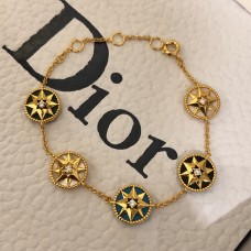 Dior Rose Des Vents Mehrfarbiges Ore Lucy Star Pendants 18K Gelbgold Kunstarmband für