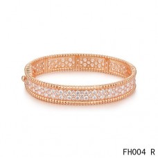 Van Cleef Arpels Perlee Armband mit Diamanten, Roségold, mittleres Modell