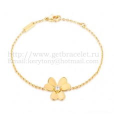 Van Cleef Arpels Flowers Frivole Armband 1 Blumen Gelbgold mit Diamant