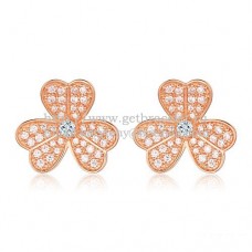 Van Cleef Arpels Frivole Ohrringe aus Roségold mit Pavé-Diamant Van Cleef Arpels Frivole Ohrringe aus Roségold mit Pavé-Diamant