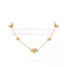 Van Cleef Arpels Frivole Halskette 9 Blumen mit Diamanten Gelbgold/Weißgold/Roségold