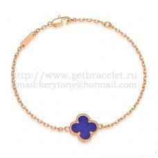 Van Cleef Arpels Sweet Alhambra Armband aus Roségold mit Lapis-Stein und Perlmutt Van Cleef Arpels Sweet Alhambra Armband aus Roségold mit Lapis-Stein und Perlmutt