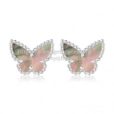 Van Cleef Arpels Sweet Alhambra Butterfly Ohrringe Weißgold mit grauem Perlmutt Van Cleef Arpels Sweet Alhambra Butterfly Ohrringe Weißgold mit grauem Perlmutt