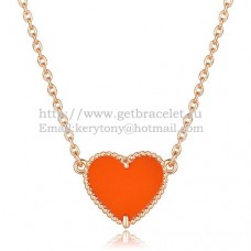 Van Cleef Arpels Sweet Alhambra Herzanhänger aus Roségold mit rotem Onyx-Perlmutt Van Cleef Arpels Sweet Alhambra Herzanhänger aus Roségold mit rotem Onyx-Perlmutt