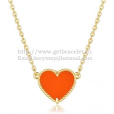 Van Cleef Arpels Sweet Alhambra Herzanhänger aus Gelbgold mit rotem Onyx-Perlmutt Van Cleef Arpels Sweet Alhambra Herzanhänger aus Gelbgold mit rotem Onyx-Perlmutt