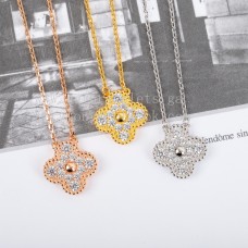 Van Cleef Arpels Sweet Alhambra Anhänger mit Diamanten Gelbgold/Roségold/Weißgold Van Cleef Arpels Sweet Alhambra Anhänger mit Diamanten Gelbgold/Roségold/Weißgold