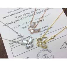 Van Cleef Arpels Zwei-Schmetterling-Anhänger, Perlmutt-Diamant