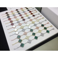 Van Cleef Arpels Alhambra Armband 5 Motive Perlmutt Diamant Van Cleef Arpels Alhambra Armband 5 Motive Perlmutt Diamant