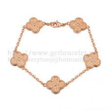 Van Cleef Arpels Alhambra Armband 5 Motive Roségold Van Cleef Arpels Alhambra Armband 5 Motive Roségold