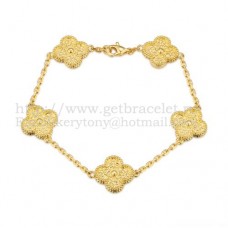 Van Cleef Arpels Alhambra Armband 5 Motive Gelbgold Van Cleef Arpels Alhambra Armband 5 Motive Gelbgold