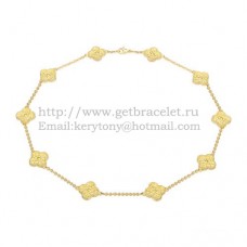 Van Cleef Arpels Alhambra Halskette Gelbgold 10 Motive Van Cleef Arpels Alhambra Halskette Gelbgold 10 Motive