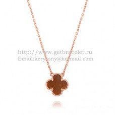 Van Cleef Arpels Alhambra-Anhänger aus Roségold mit Tigerauge-Perlmutt, 15 mm Van Cleef Arpels Alhambra-Anhänger aus Roségold mit Tigerauge-Perlmutt, 15 mm