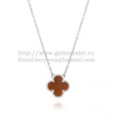 Van Cleef Arpels Alhambra-Anhänger aus Weißgold mit Tigerauge-Perlmutt, 15 mm Van Cleef Arpels Alhambra-Anhänger aus Weißgold mit Tigerauge-Perlmutt, 15 mm