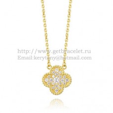 Van Cleef Arpels Alhambra-Anhänger aus Gelbgold mit Diamanten Van Cleef Arpels Alhambra-Anhänger aus Gelbgold mit Diamanten