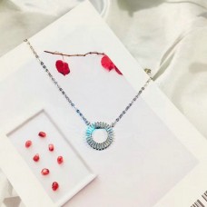 Tiffany-Kreis-Anhänger mit Edelsteinen, Silber/14-karätiges Gelbgold, Halskette, Schmuck, Valentinstagsgeschenk