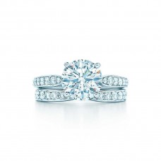 Tiffany Harmony Verlobungsring aus 925er-Sterlingsilber mit zweireihigen Diamanten